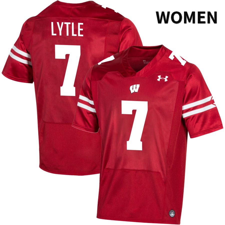 Wisconsin Badgers Women's #7 Spencer Lytle NCAA Under Armour Authentic Red NIL 2022 College Stitched Football Jersey UO40D25BO